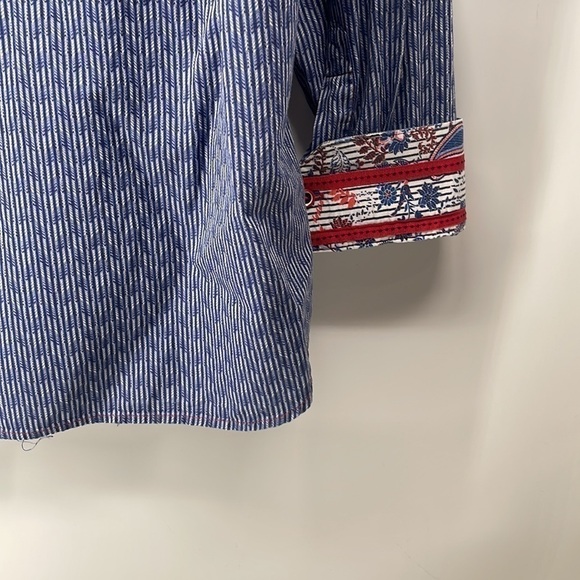 7 Downie St button down shirt button up flip cuff business career sz Lg - Picture 13 of 14